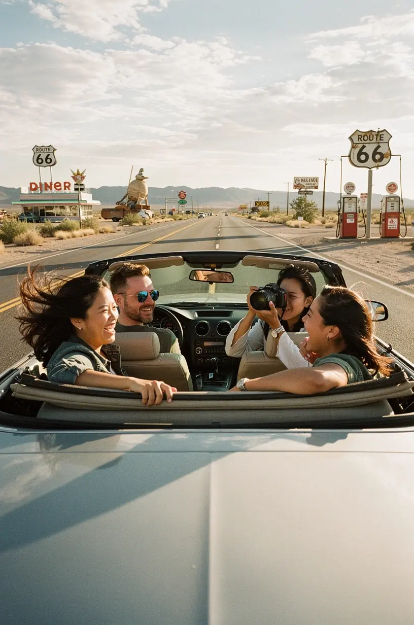 Scena z warsztatów fotograficznych na tle słynnych zabytków USA